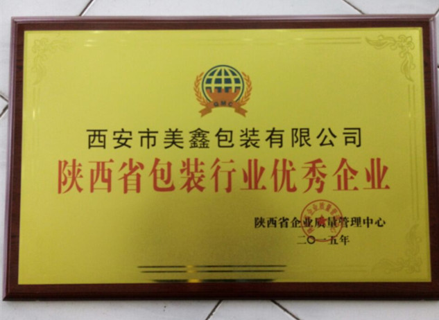 西安市(shì)獲得包裝行業(yè)優秀企業